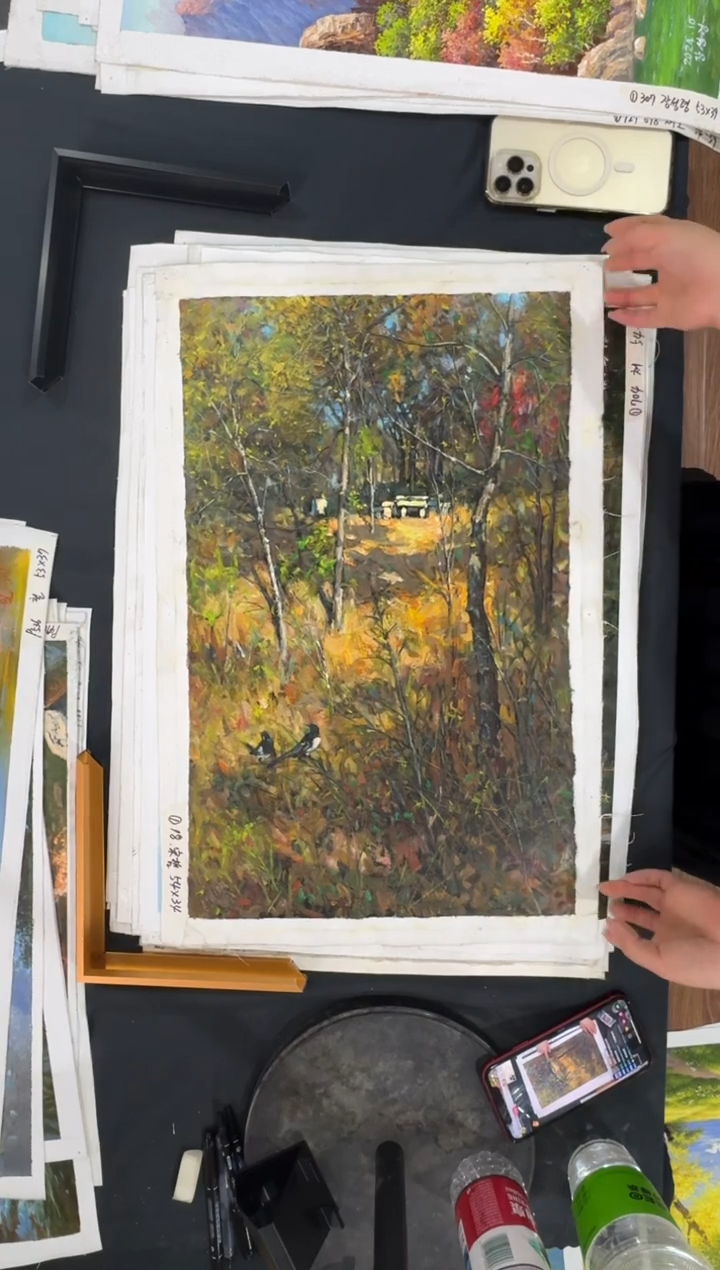 油画【新品含装裱】朝鲜画家原创手绘油画作品