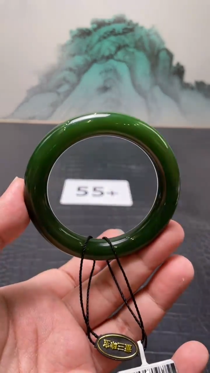 未镶嵌手镯和田玉（碧玉）兮*55+