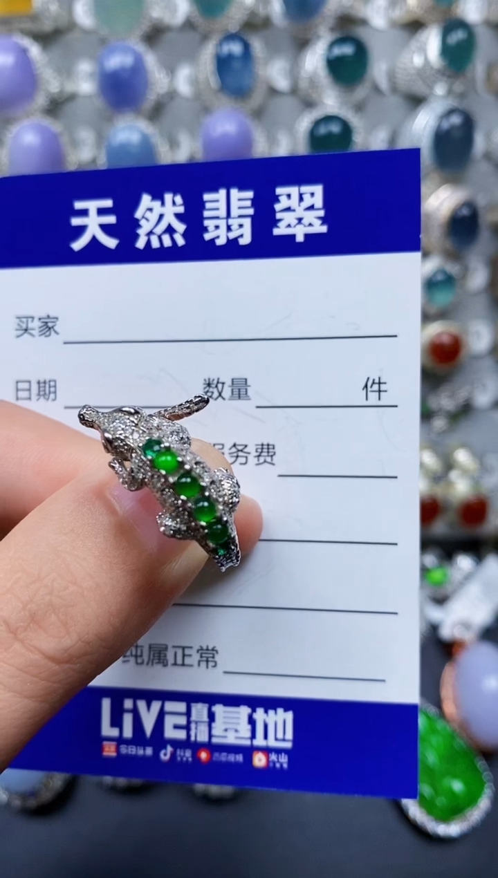 【闪购商品】翡翠戒指银S925镶嵌0153