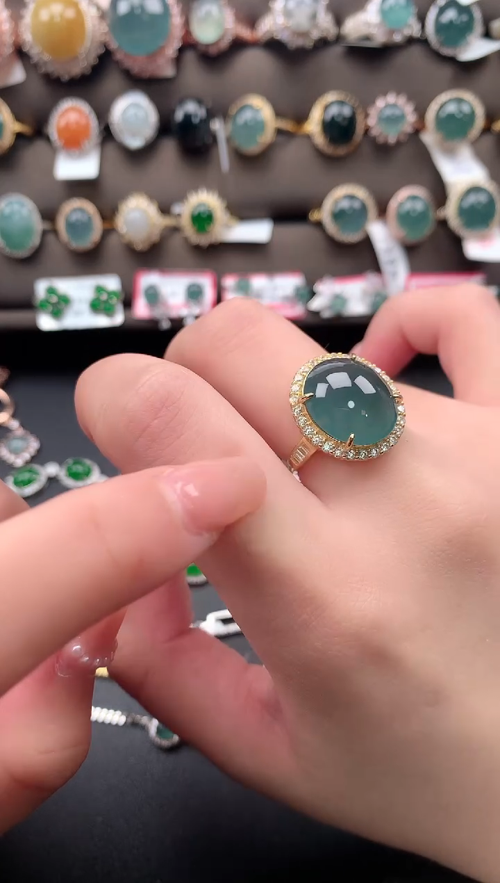 【闪购商品】翡翠戒指银S925镶嵌52141