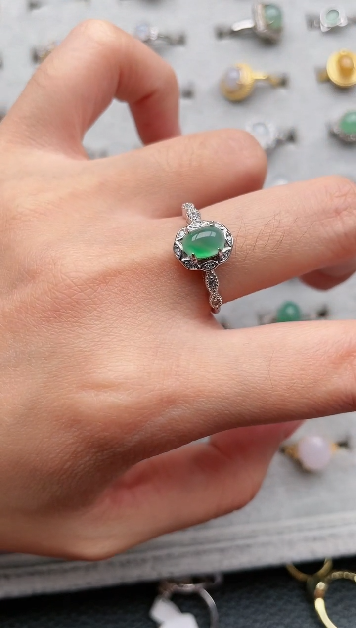 【闪购商品】翡翠戒指银S925镶嵌1111