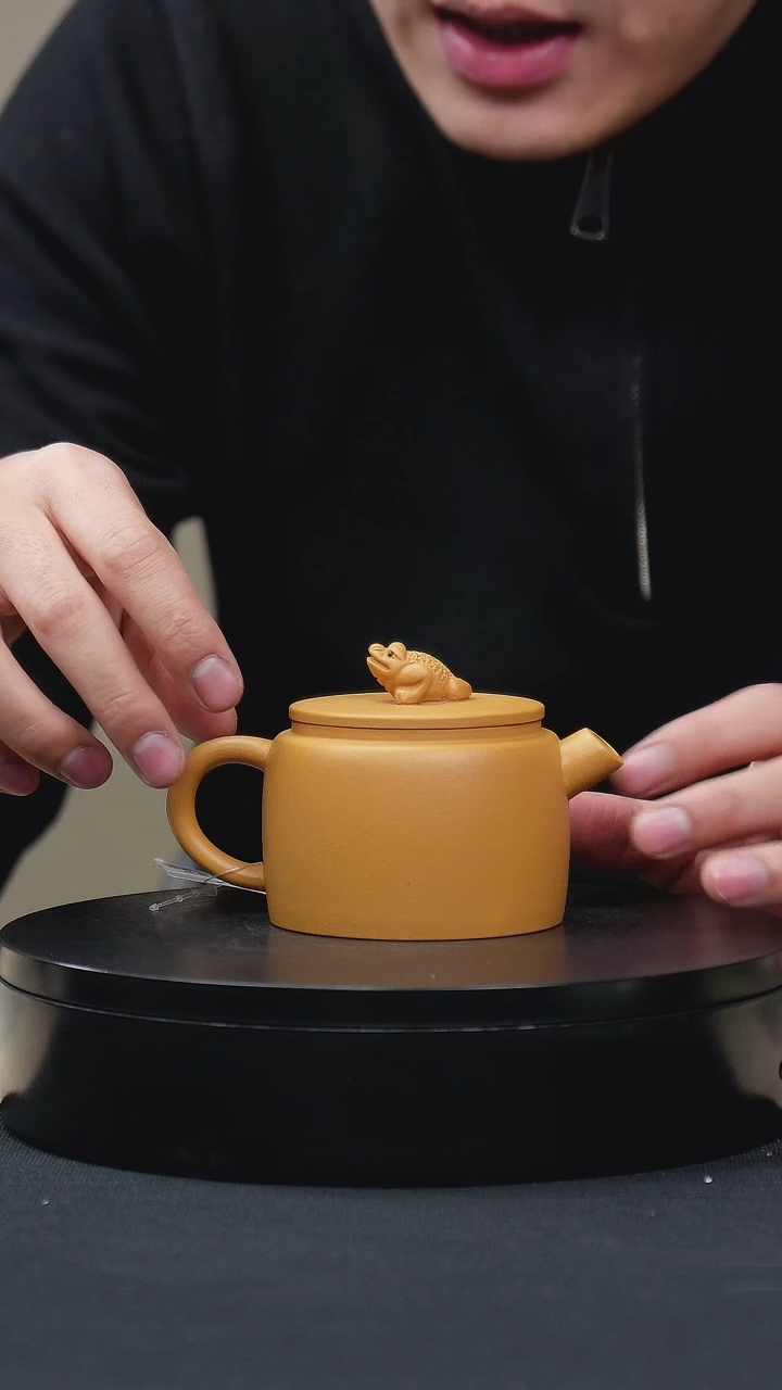 【闪购商品】紫砂茶壶087黄金段金蟾汉瓦手工紫砂壶