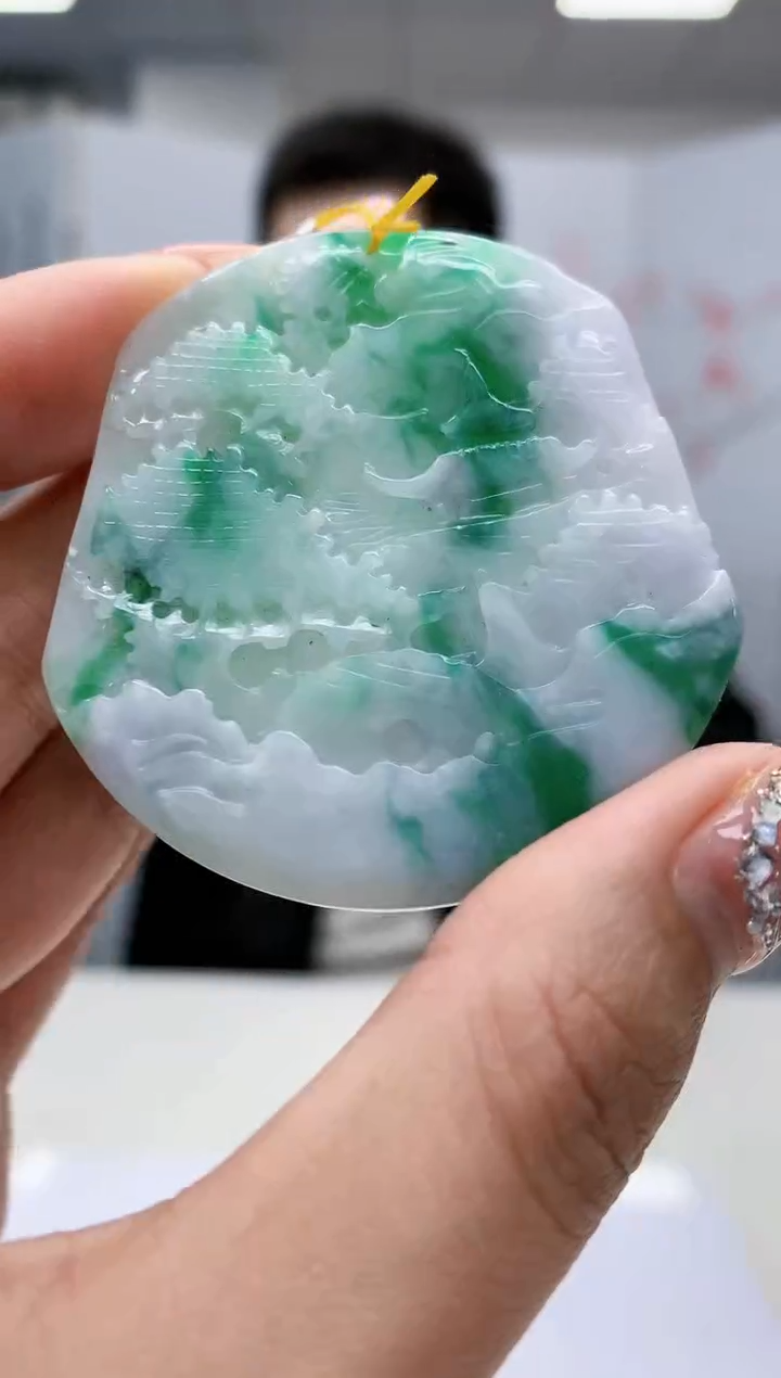 【闪购商品】定制翡翠未镶嵌5153MM-毛货挂件46