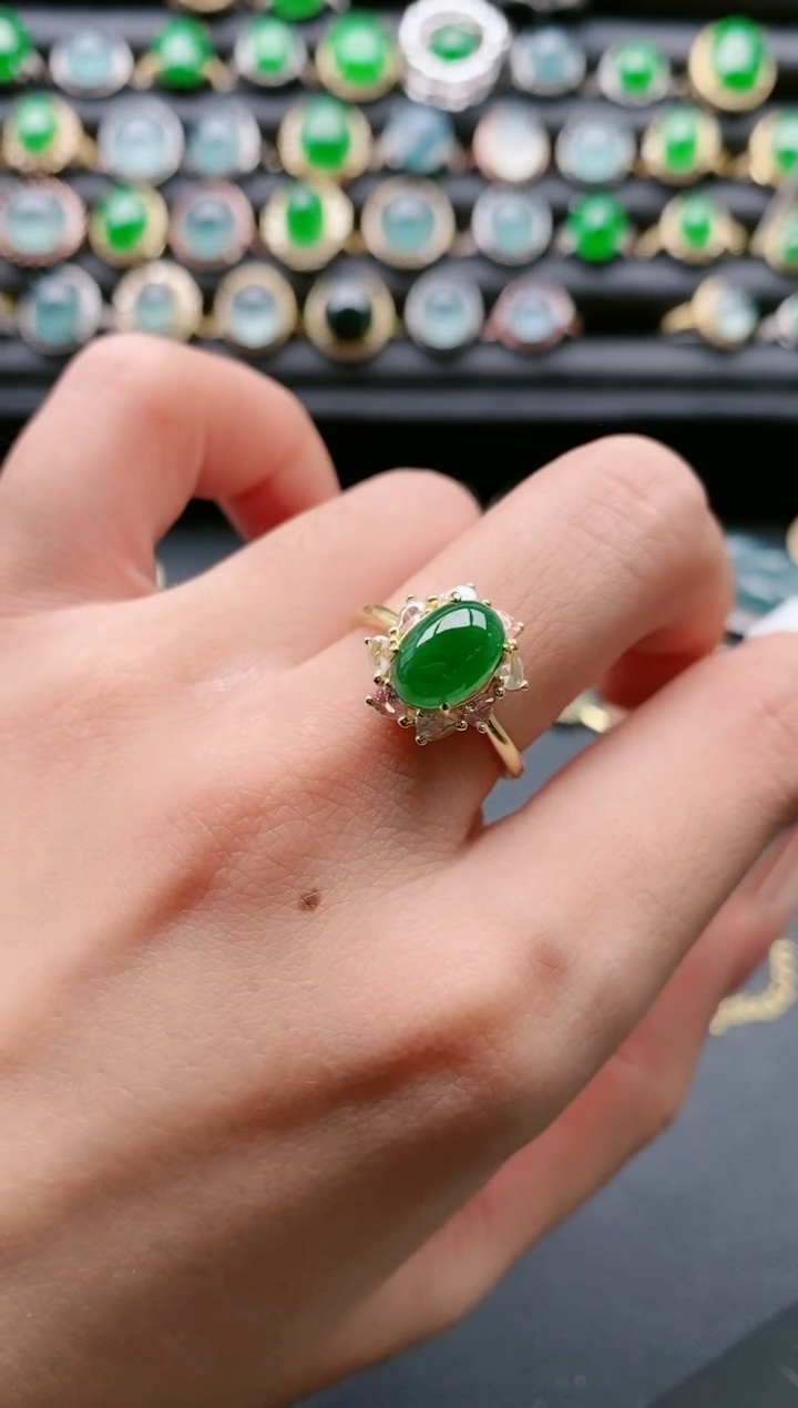 【闪购商品】翡翠戒指银S925镶嵌1111111