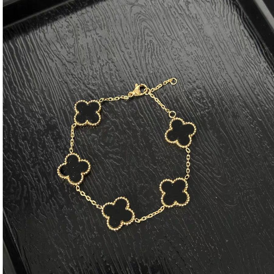 钛钢手链 不掉色SL   经典四叶花手链