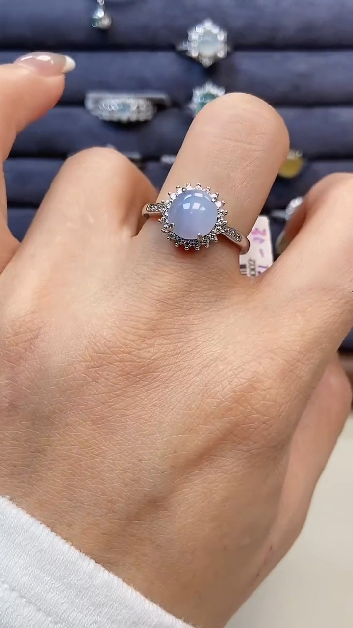 银S925镶嵌戒指翡翠4718