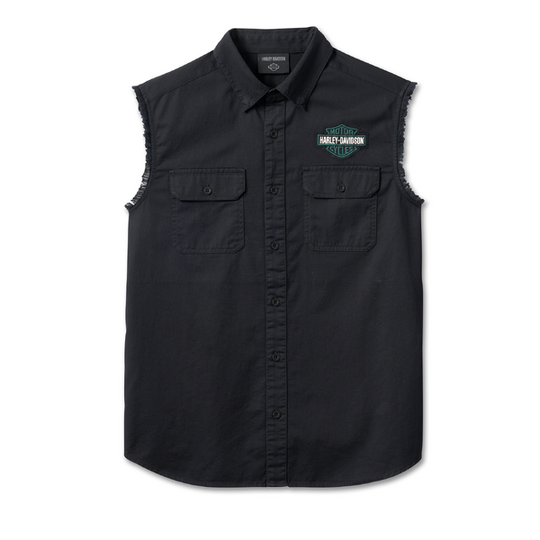 (清库清样）哈雷戴维森男款夏季无袖衬衫96653-23VM