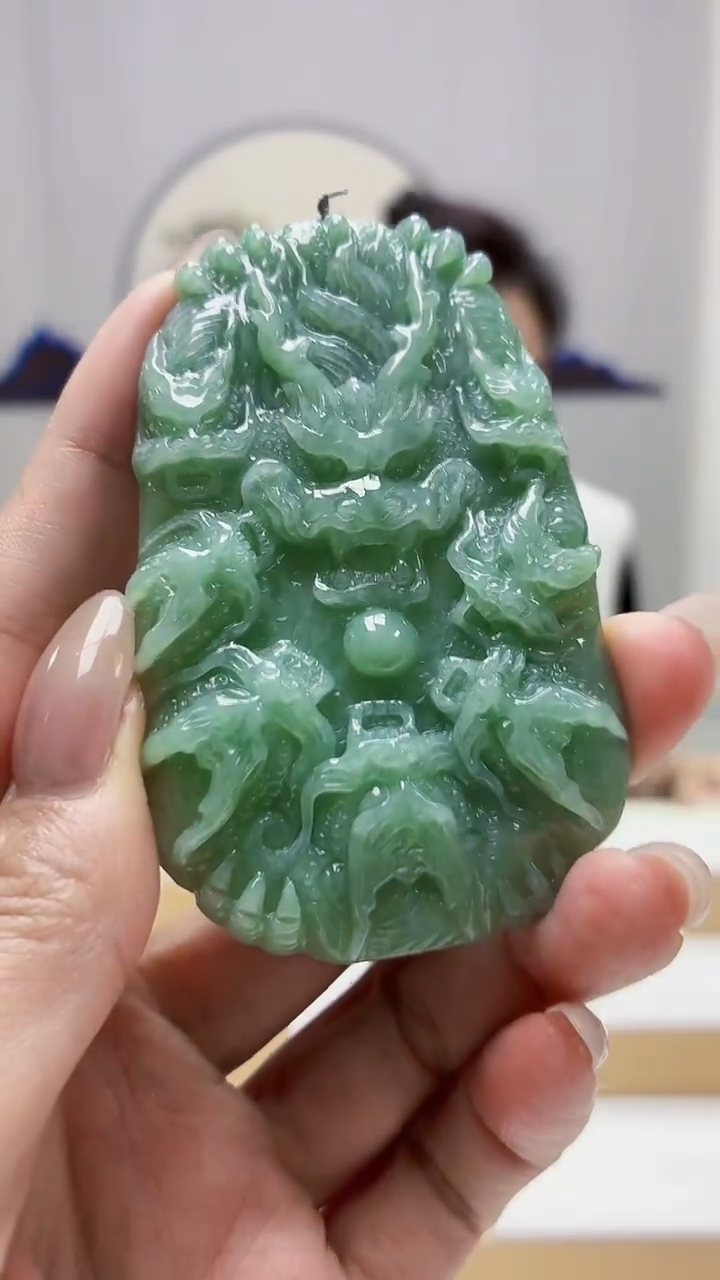 未镶嵌定制翡翠5160MM-毛货挂件69