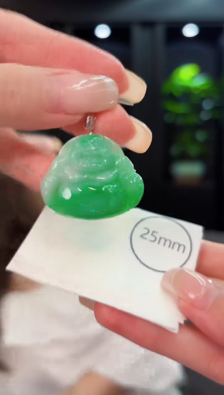 翡翠18K金镶嵌颈饰 缅料A货/支持复检/一件