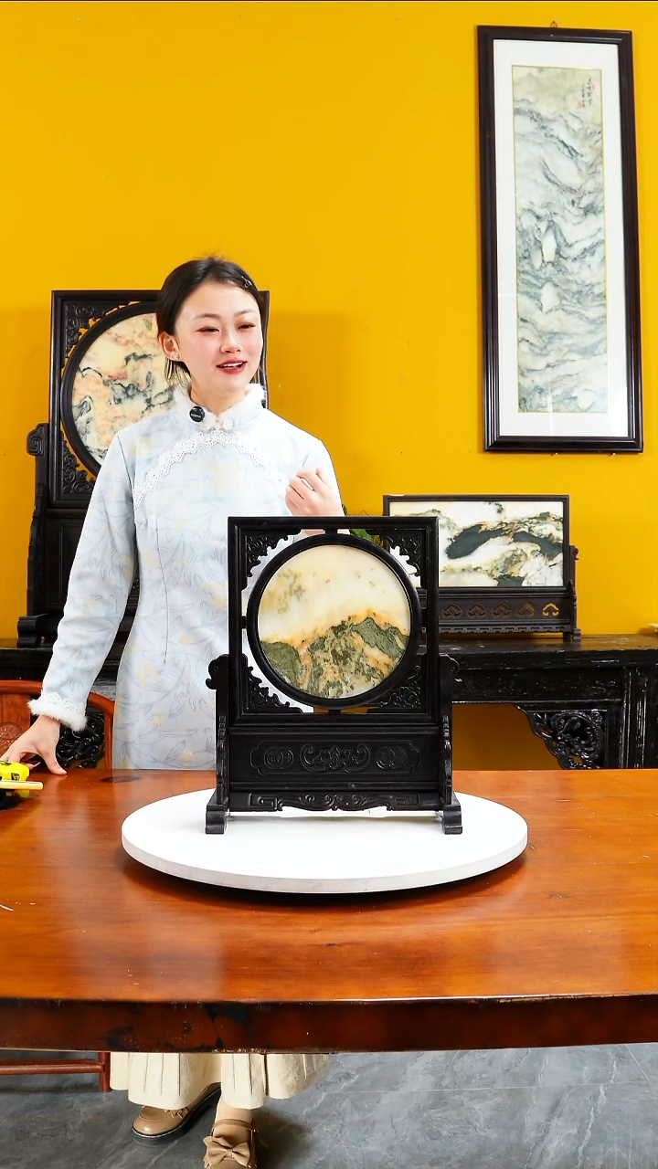 石材天然大理石画摆件