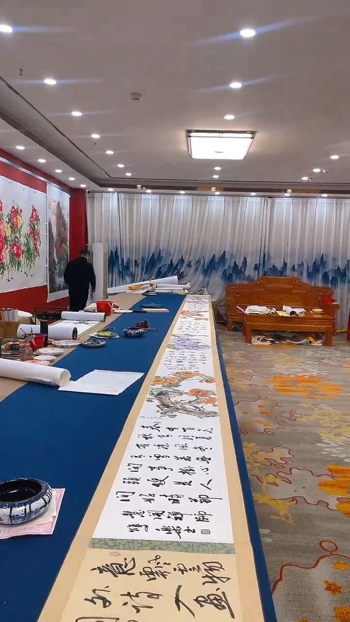 【闪购商品】书法田双乐梁汉民合作 10米长卷 
