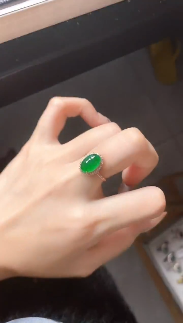 银S925镶嵌戒指翡翠51511