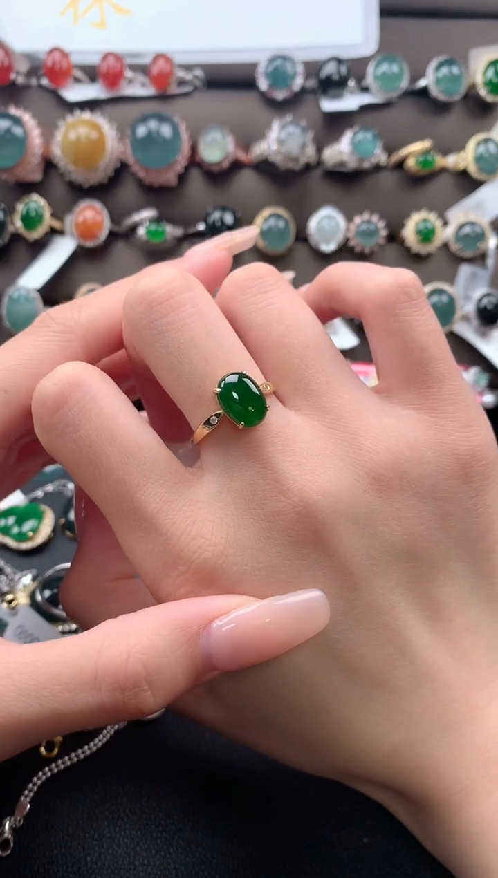 【闪购商品】翡翠戒指银S925镶嵌54645