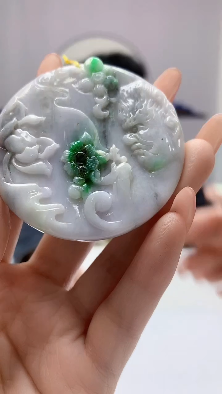 【闪购商品】定制翡翠未镶嵌5153DD-毛货挂件194