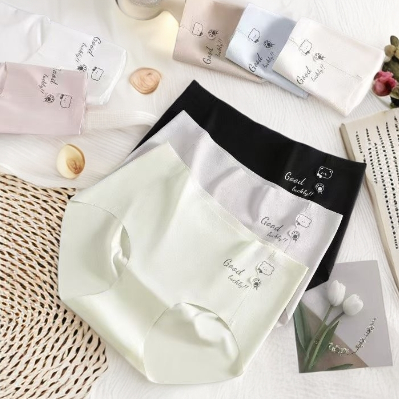夏季薄款无痕透气舒适女士内裤成人少女风中腰三角提臀抗菌锦纶