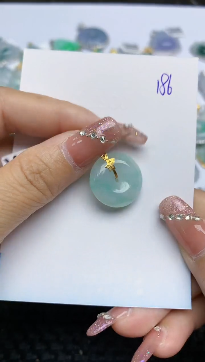 【闪购商品】翡翠颈饰18K金镶嵌天然A货翡翠 186