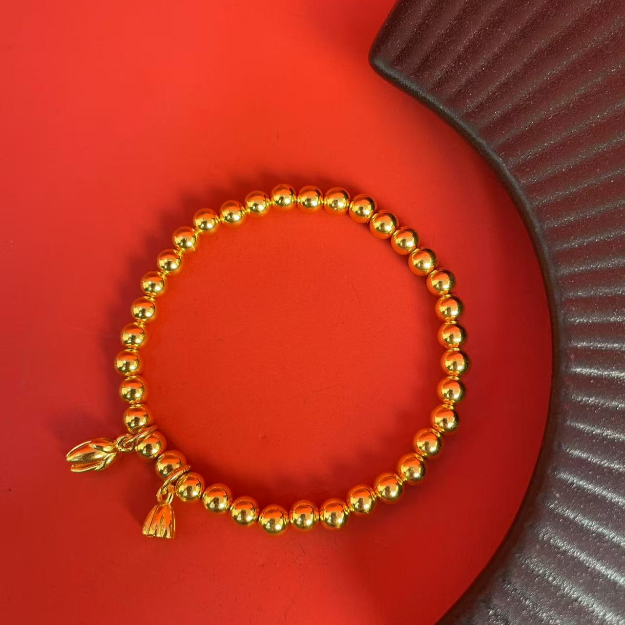 925银手链 足银手链古法传承两世欢莲包金工艺莲蓬莲子手链送女友