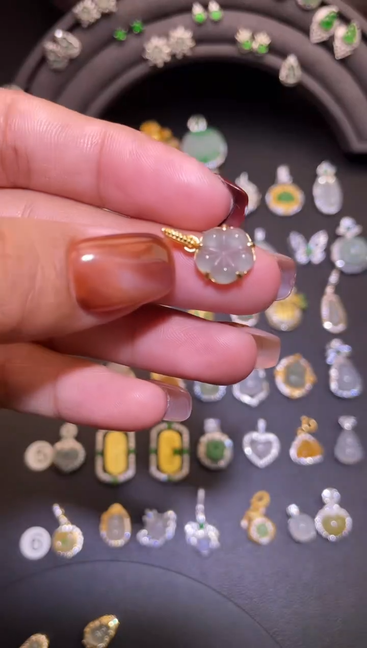 吊坠(不含链)银S925镶嵌翡翠1