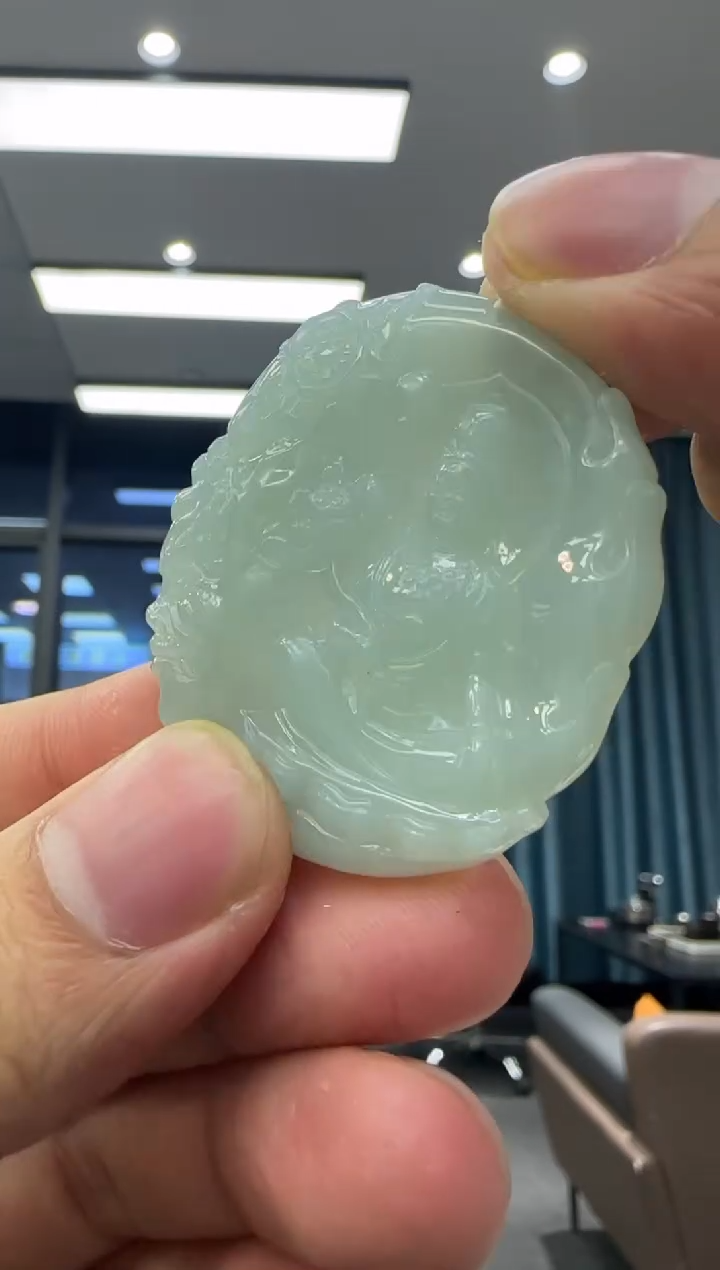 颈饰未镶嵌翡翠天然翡翠A货孤品一件 