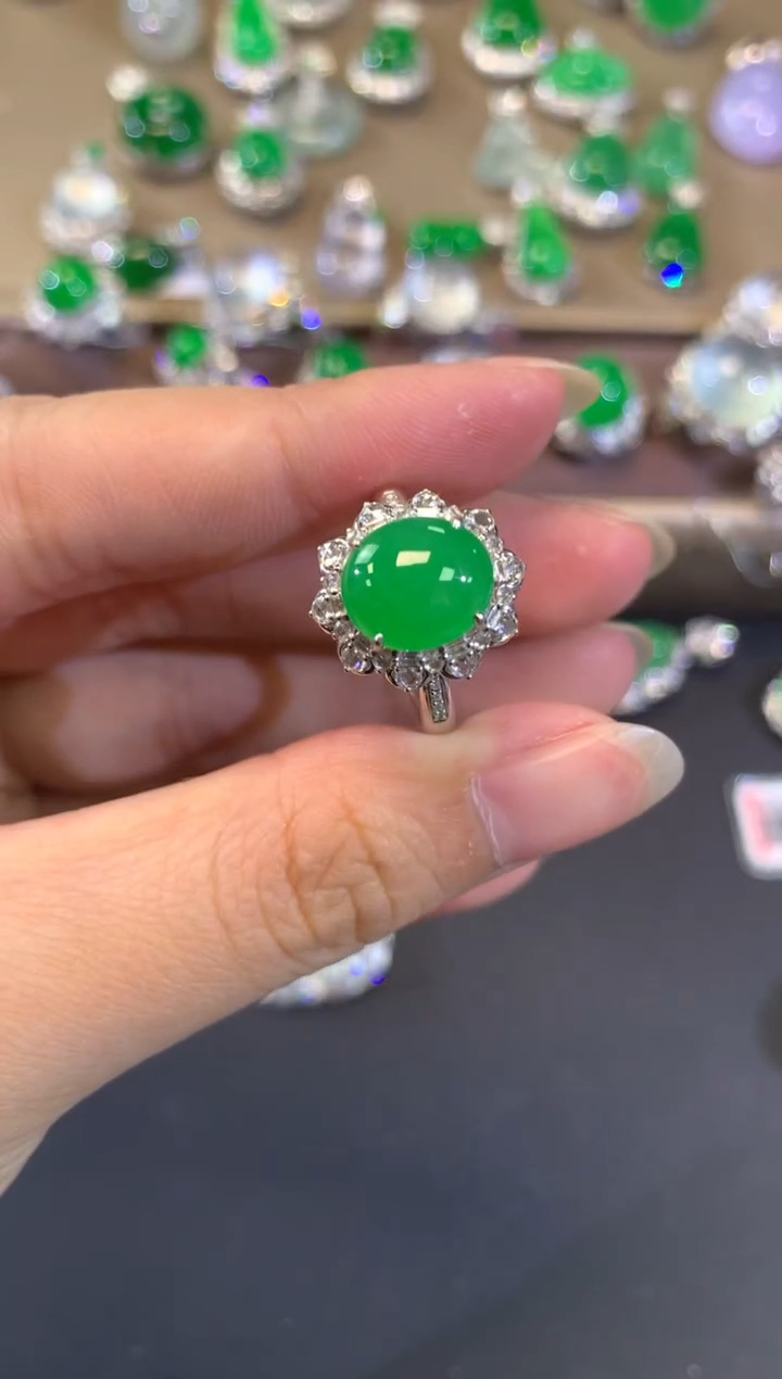 【闪购商品】翡翠戒指18K金镶嵌A360|38000
