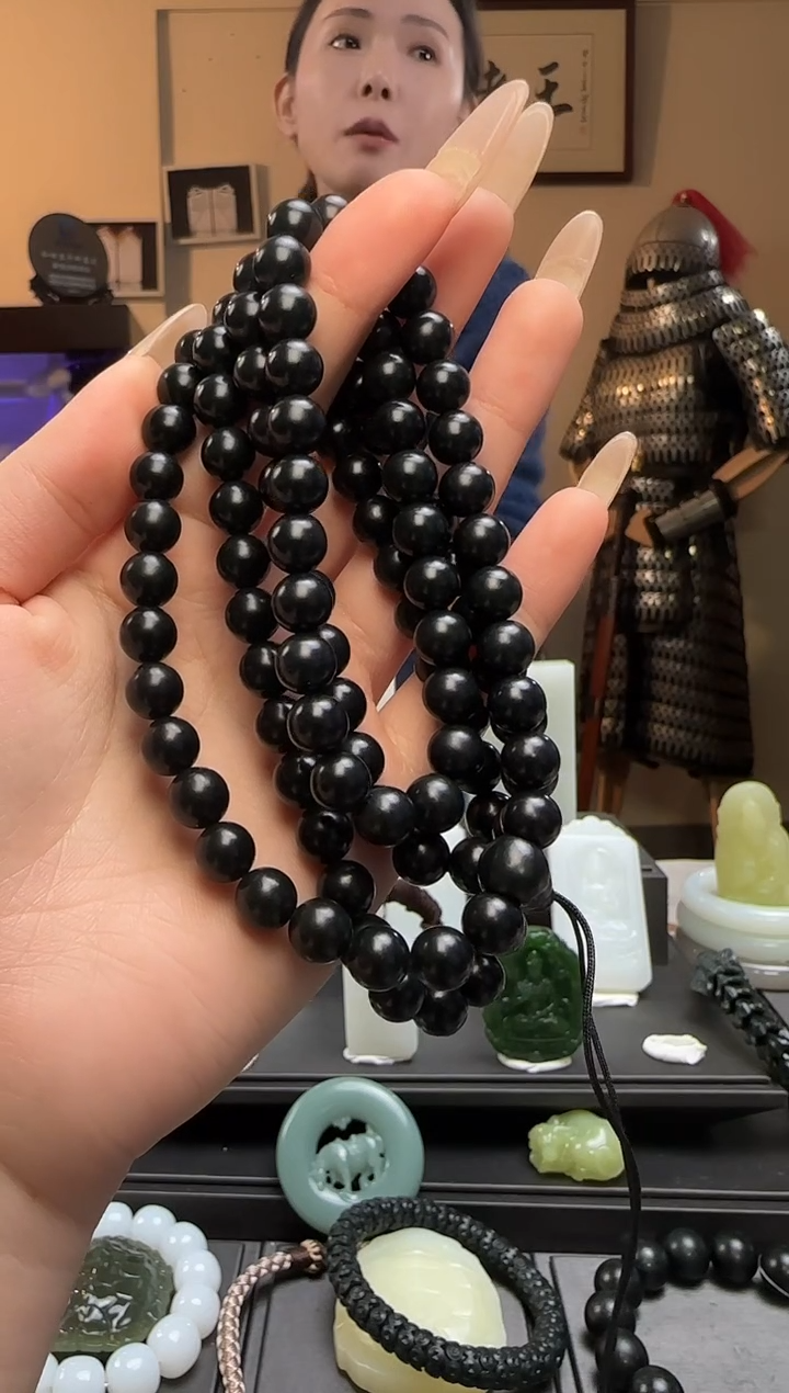 【闪购商品】和田玉青玉圆珠未镶嵌长链