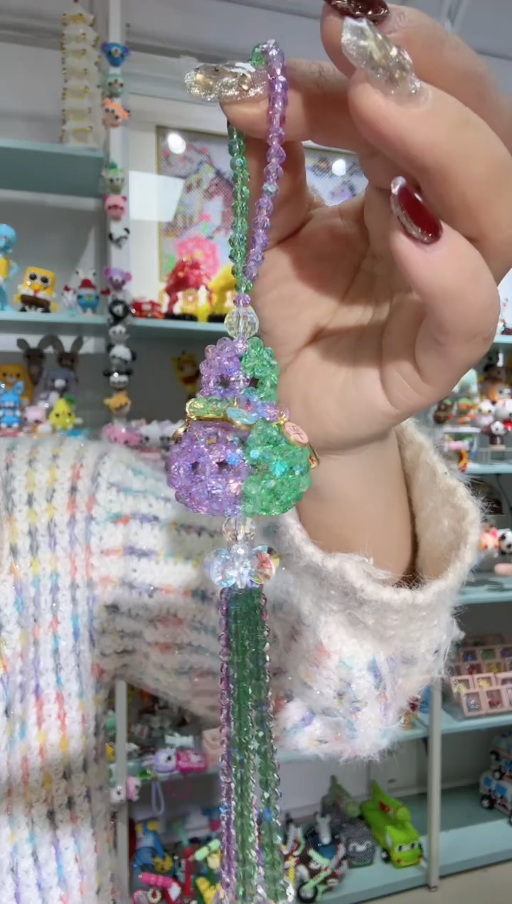 琉璃1316卡4水晶葫芦材料包1套紫色和绿色双拼