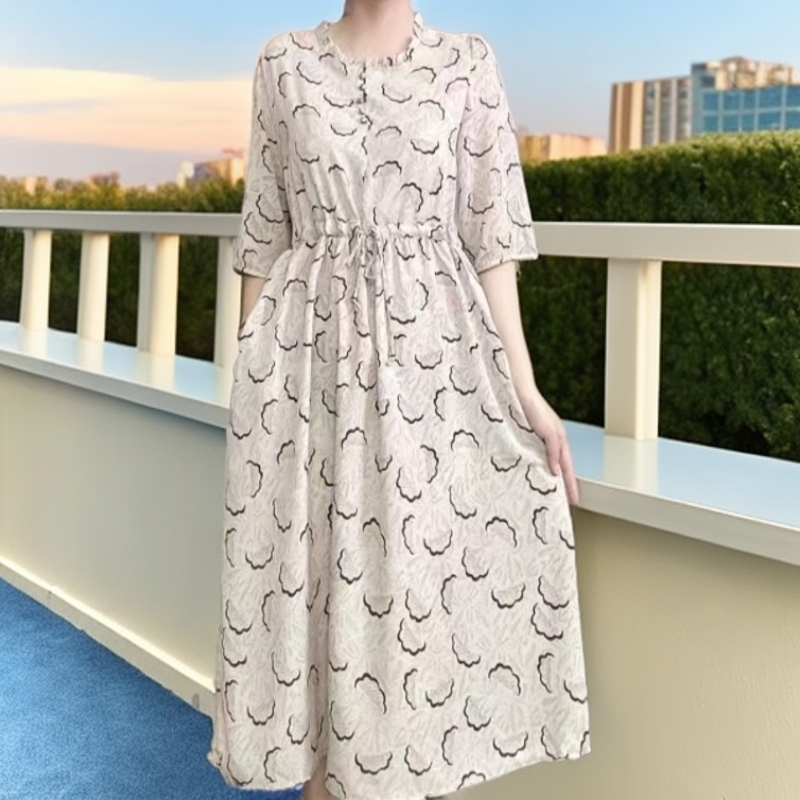 319（云朵朵）高端订制连衣裙 休闲女士夏季复古宽松