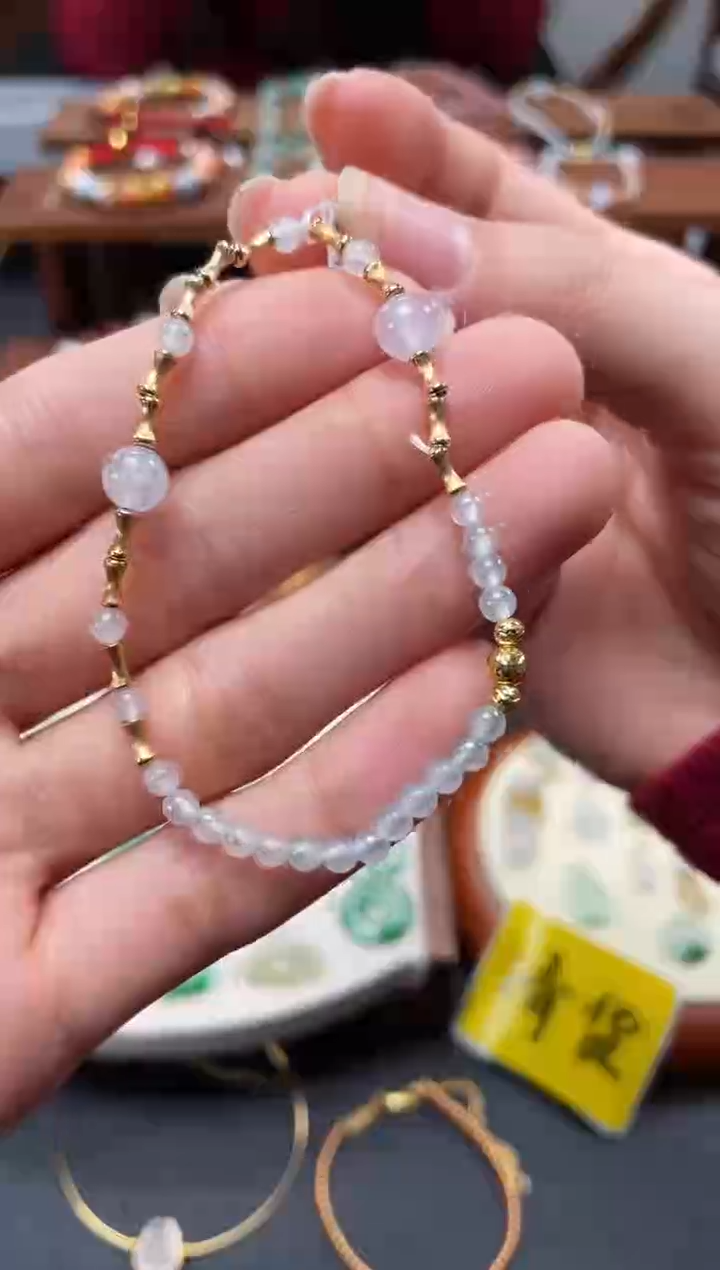 【闪购商品】翡翠套链18K金镶嵌一个  JK719