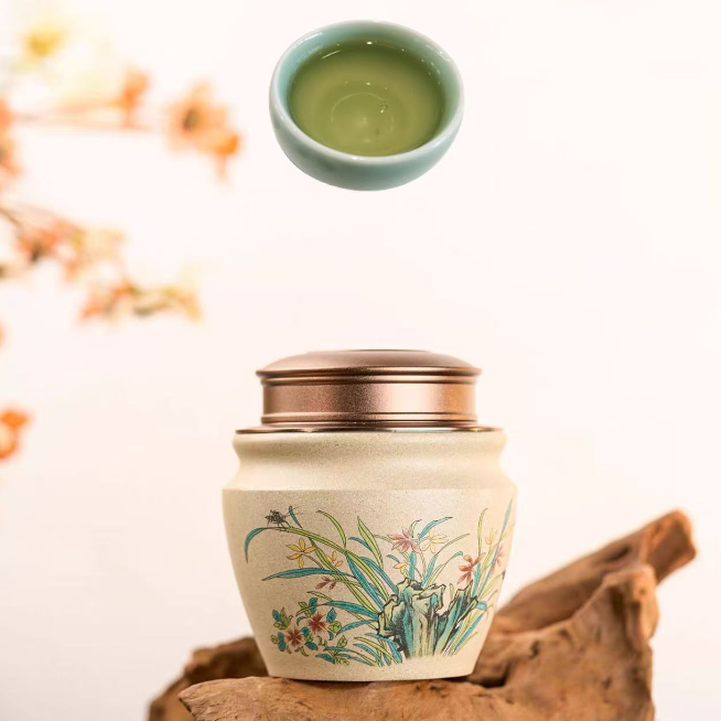 兰花刻绘茶叶罐丨大乐优选