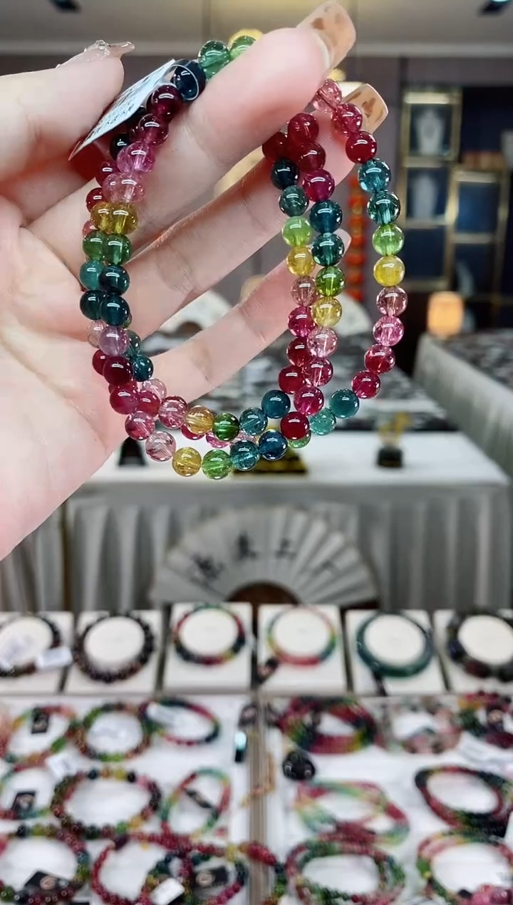 【闪购商品】三圈手串5mm+未镶嵌碧玺dan多样性发货一条