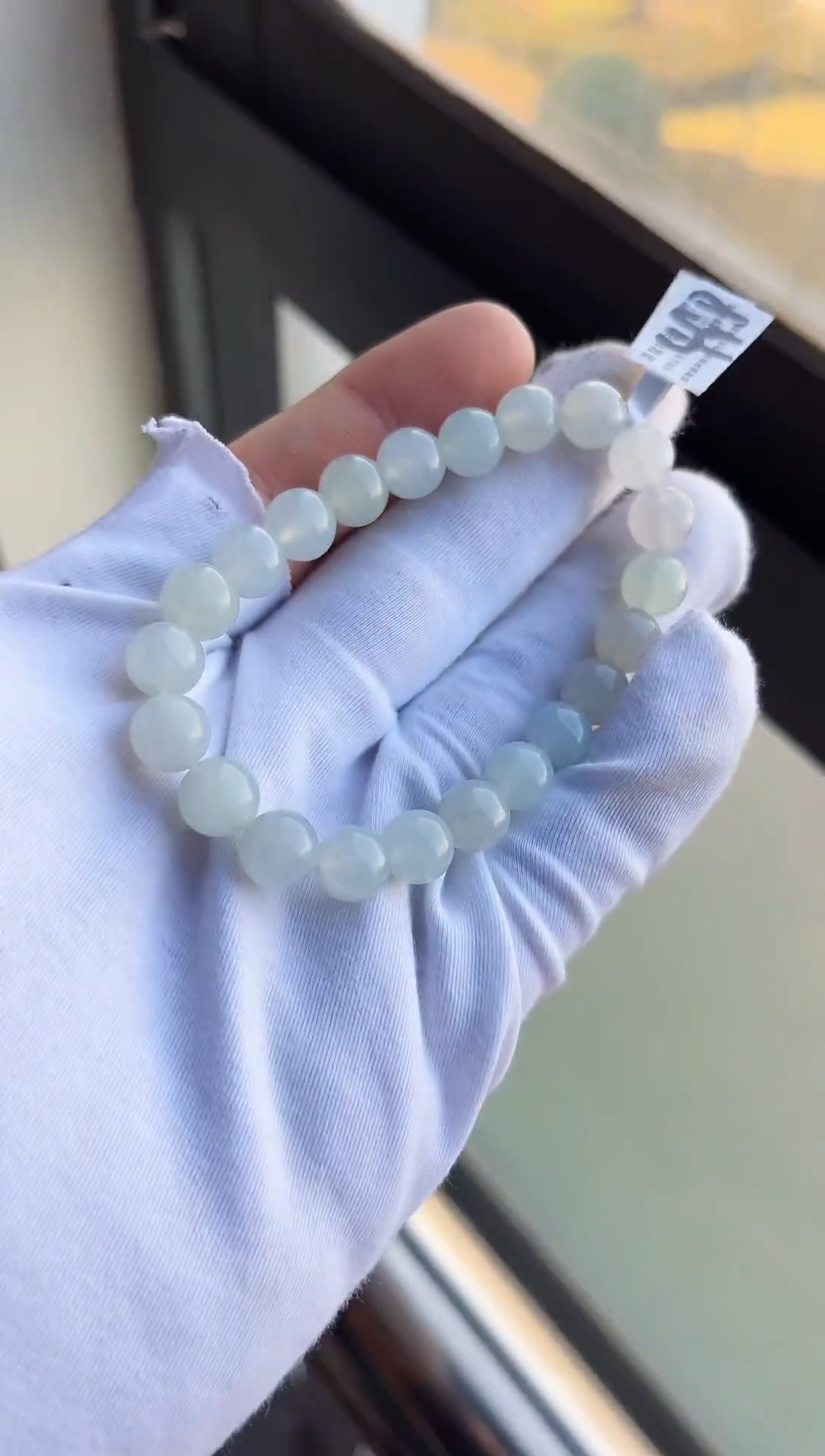 散珠翡翠翡翠手串卡9 有瑕疵