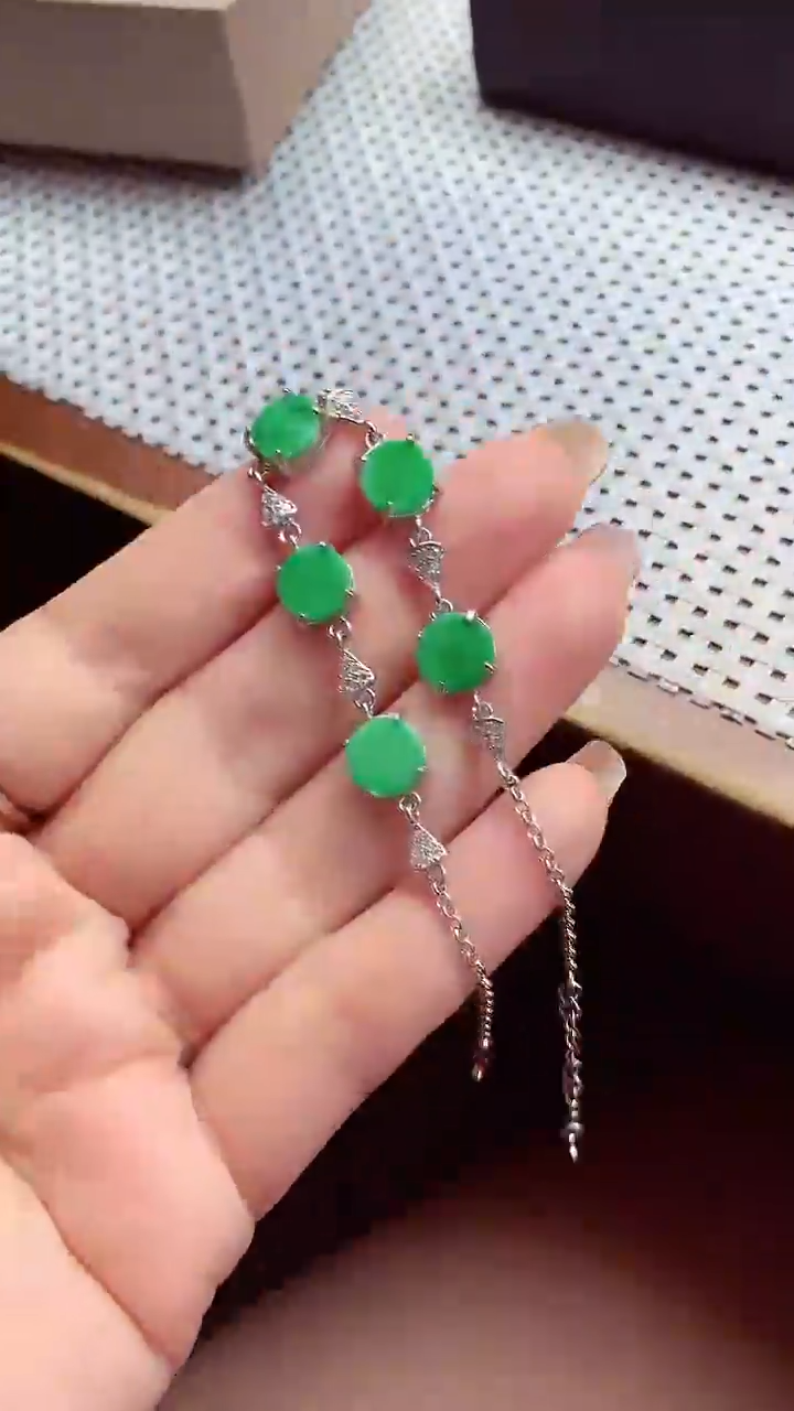 【闪购商品】翡翠手链银S925镶嵌手链