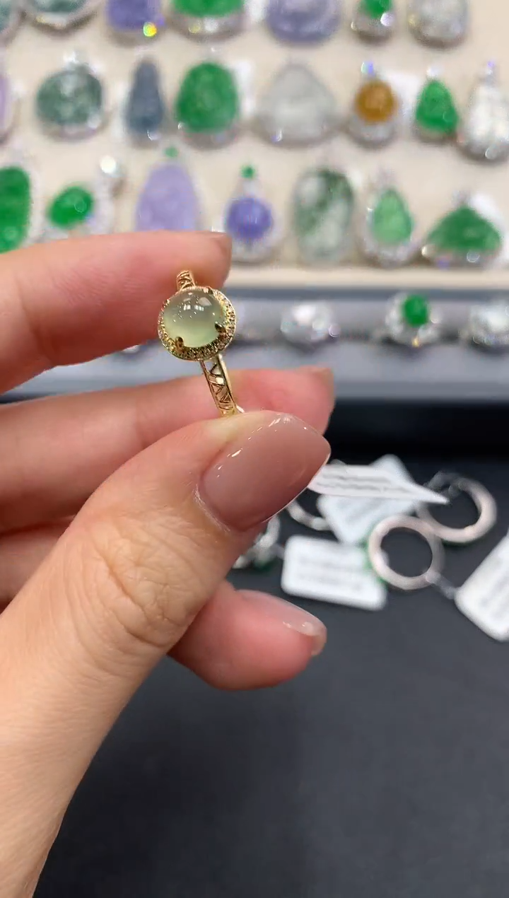 【闪购商品】翡翠戒指18K金镶嵌a27多样性一件发货