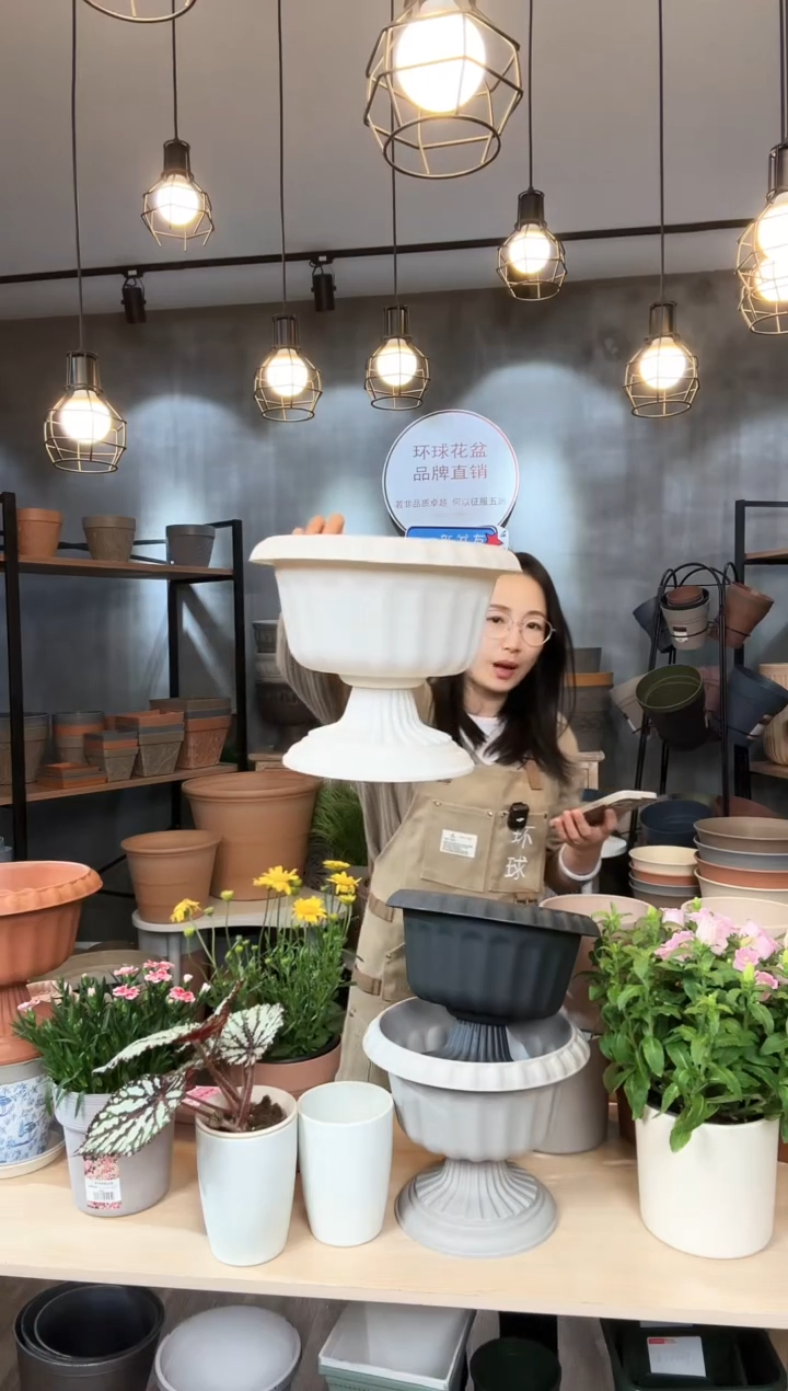 【闪购商品】塑料12寸豪华杯米白色4只