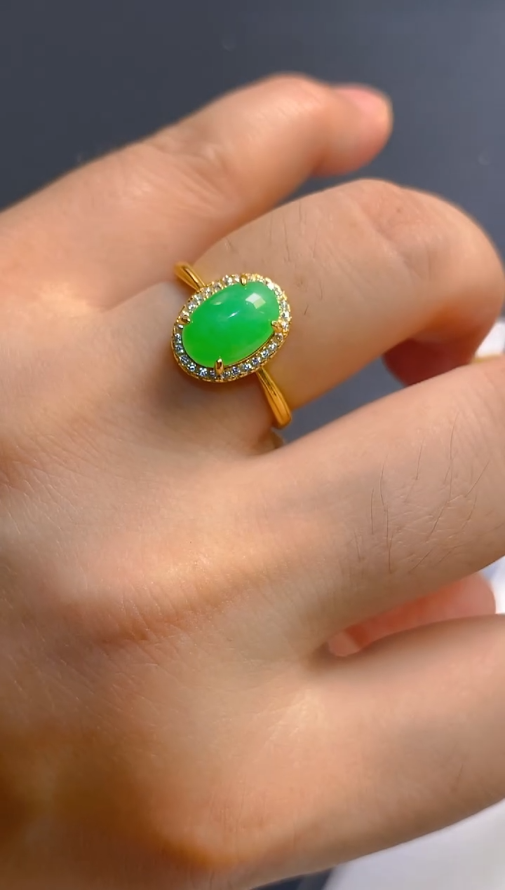 翡翠银S925镶嵌耳饰天然