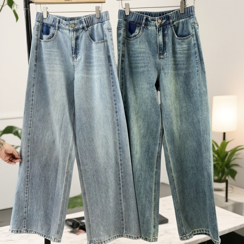 水淼2026春百搭显瘦阔腿裤2266