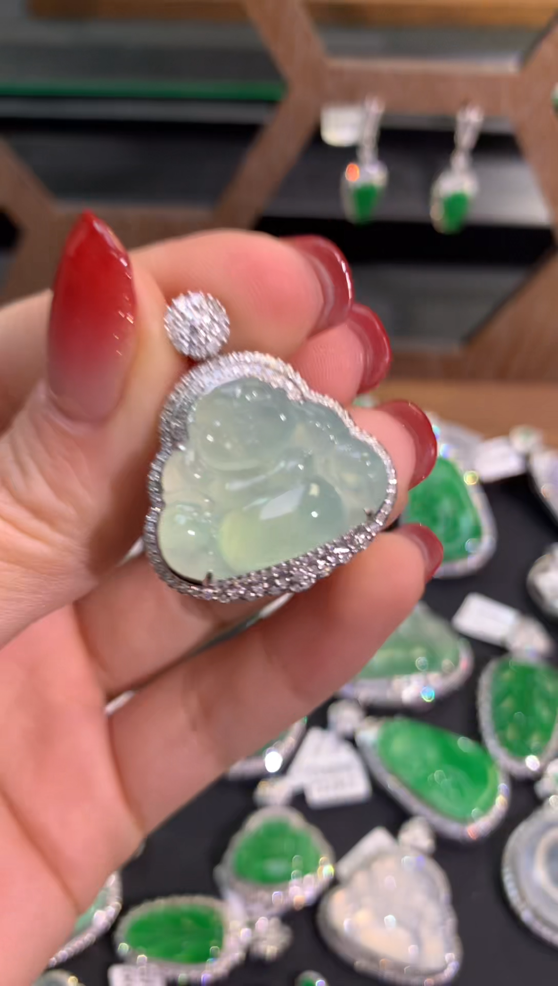 【闪购商品】翡翠吊坠(不含链)18K金镶嵌戒指