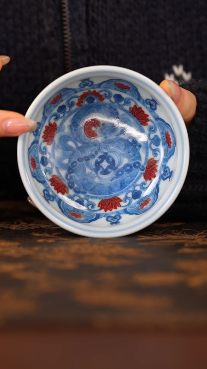 【闪购商品】屹朴青花釉里红腰缠万贯炉式杯