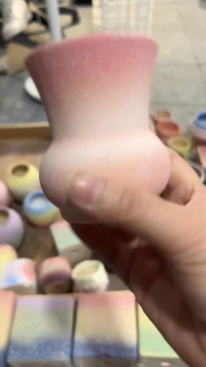 麦饭石粗陶多肉花盆6*8