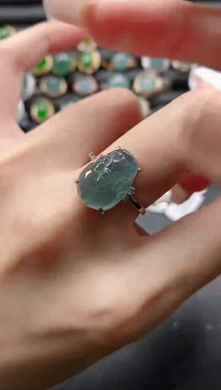 【闪购商品】翡翠戒指银S925镶嵌51151