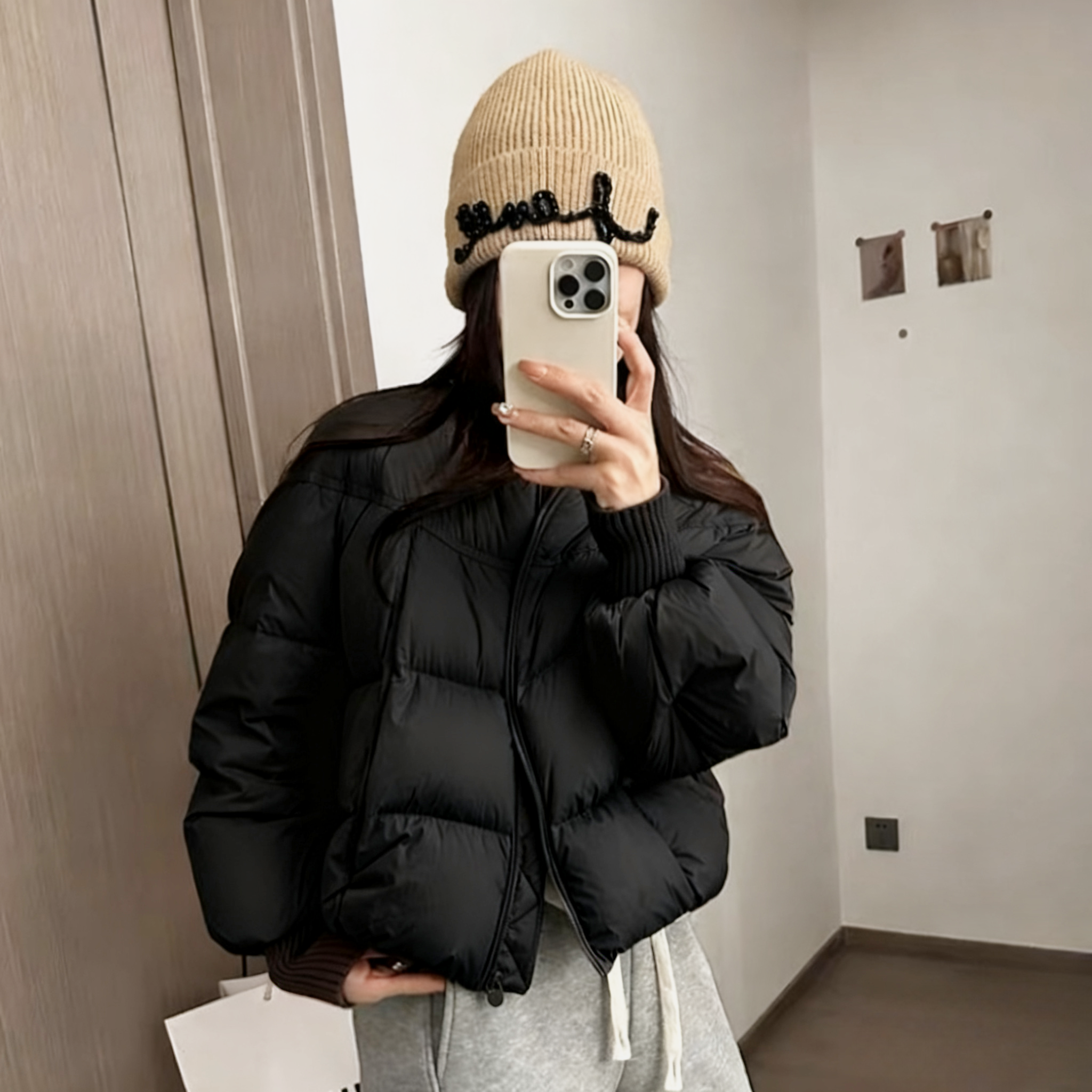 运补6-8 加厚棉服女2025新款冬季棒球领宽松简约面包服短款【502】