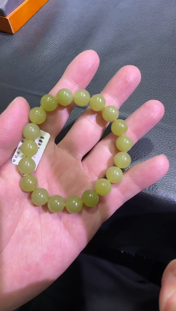 未镶嵌手串和田玉若羌黄口卡10手串（产地直发）