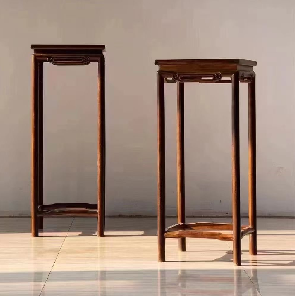 南美洲酸枝新中式木花架明式风格客厅阳台置物架禅意花台