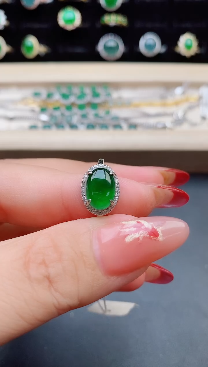 【闪购商品】翡翠戒指银S925镶嵌321321