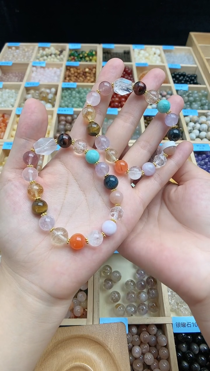 水晶手串未镶嵌水晶多宝（水晶柱）多样性发一