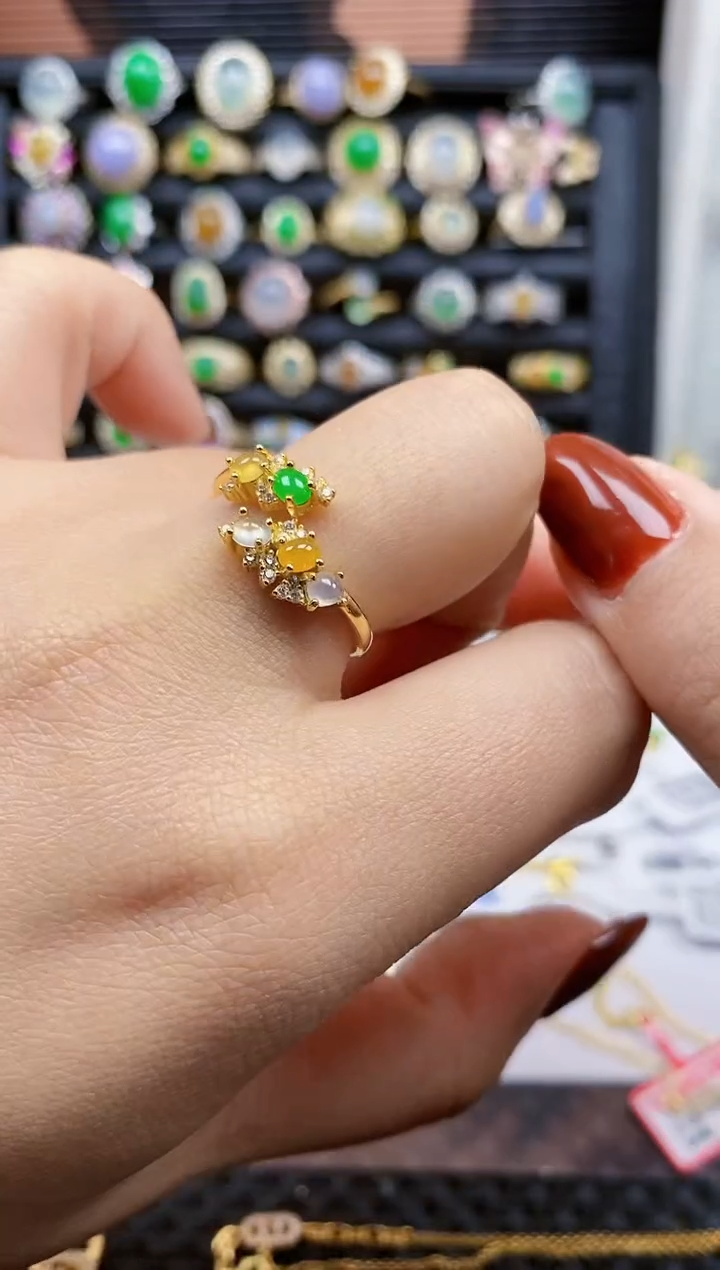 银S925镶嵌戒指翡翠83