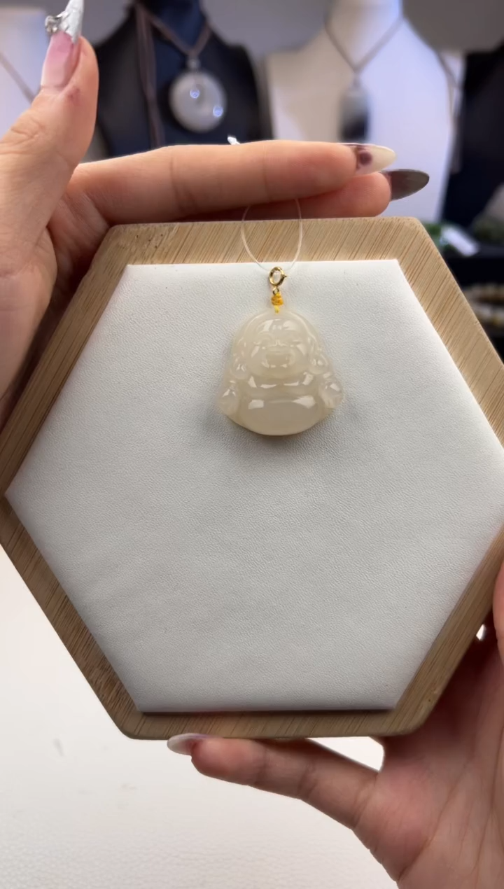 吊坠(不含链)18K金镶嵌和田玉1280