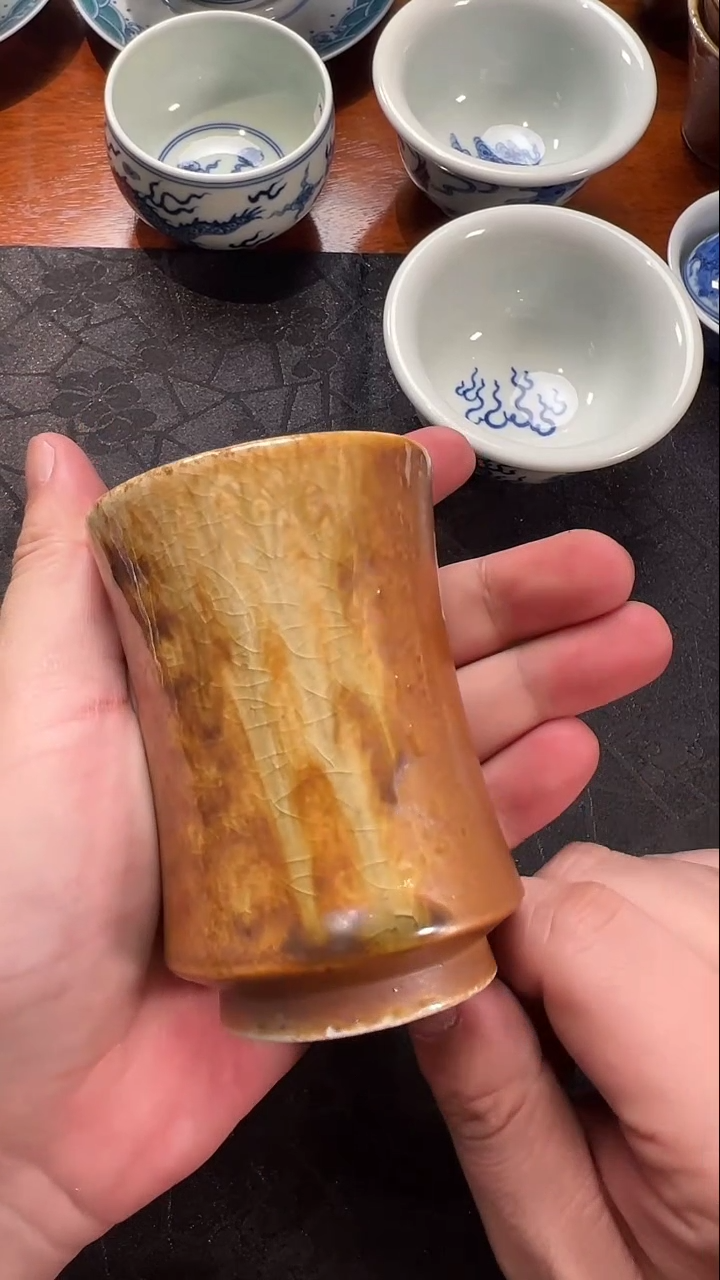 【闪购商品】陶瓷盖子款三生裸烧竹节杯