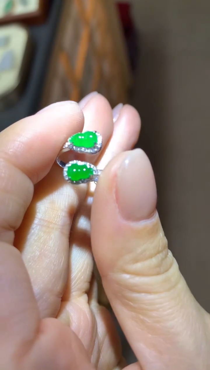 【闪购商品】翡翠戒指18K金镶嵌|不退不换