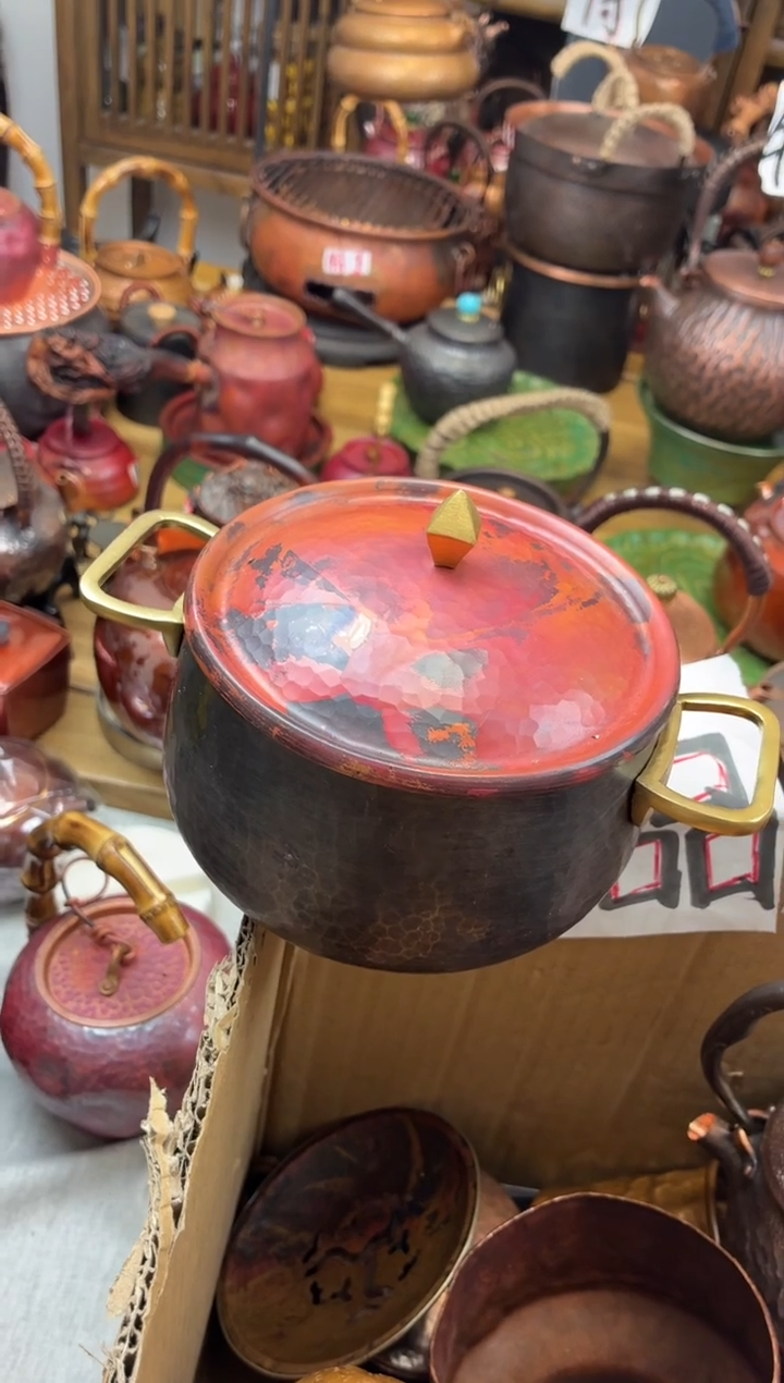 双拼色火烧红双耳小锅